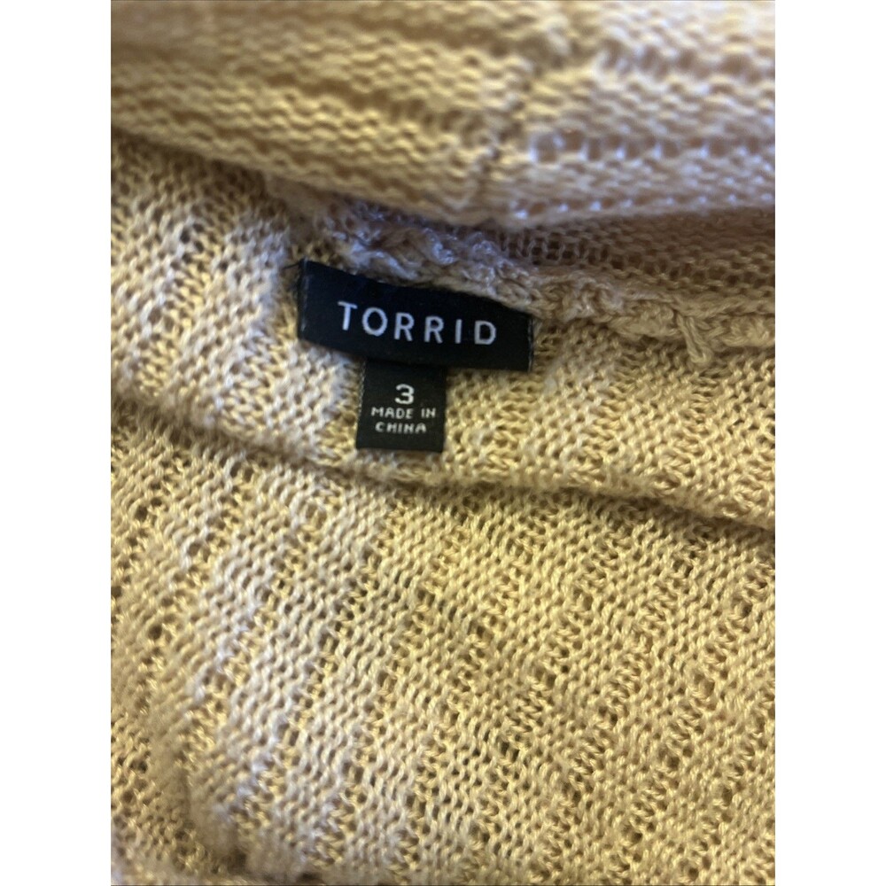 Torrid Women’s Open-Front Ribbed Knit Cardigan Size 3 Versatile Light Peach - Picture 4 of 4